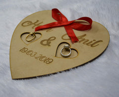 SYGA Wooden Heart Shape Ring Holder, Ring Holder,Engagement Gifts