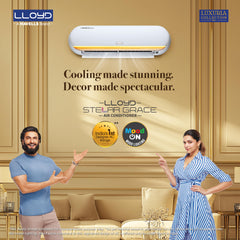 Lloyd Stellar Grace 1.5Ton 5 Star Wi-Fi Inverter Split AC (6 in 1 Expandable,Mood Lighting, In-Built Air Purifier, Direct Voice Command, White & Warm Grey with Wooden Finish, New Launch GLS18V5FWMGT)