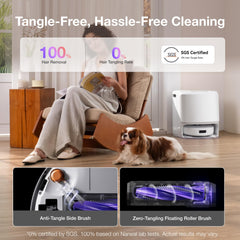 NARWAL Freo X10 Pro Robot 2-in-1 Vacuum and Mop, 11000Pa Suction, EdgeReach Mopping, Zero Tangle Technology, Self-Emptying with De-Tangling Side Brushes (2025)