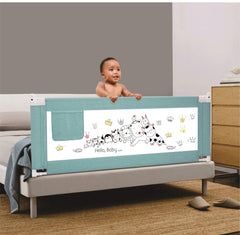 SYGA 1.5 Meter Animal Print Baby Safety Bed Rail_Green