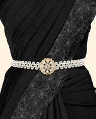 SYGA Pearl Adjustable Waist Belt with Hollowed Tassel Detail, Suitable Size for Waist 24-34 INCH