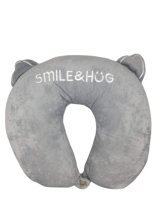 SYGA Travel Pillow Memory Foam Pillow Smile & Hug U-Shaped Neck Pillow, Airplane Travel Pillow (Grey)