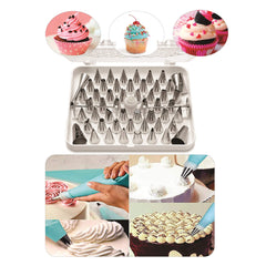 SYGA Cake Decoration Tips Set - 54 Pcs Professional Stainless Steel Piping/Dispenser Nozzle Kit,for Cakes Cupcakes Cookies Pastry