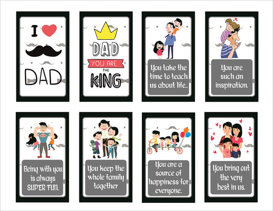 SYGA Set of 8 Father's Card for Dad is The Best - Birthday,Anniversary,Father Day Gift for Father