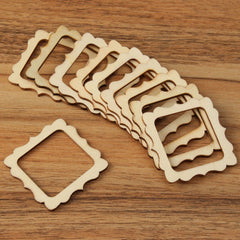SYGA Set of 30 Square Round Scrapbook Decorative Wood Craft Items