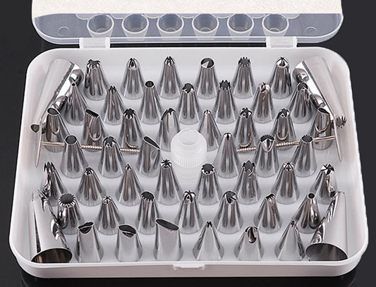 SYGA Cake Decoration Tips Set - 54 Pcs Professional Stainless Steel Piping/Dispenser Nozzle Kit,for Cakes Cupcakes Cookies Pastry