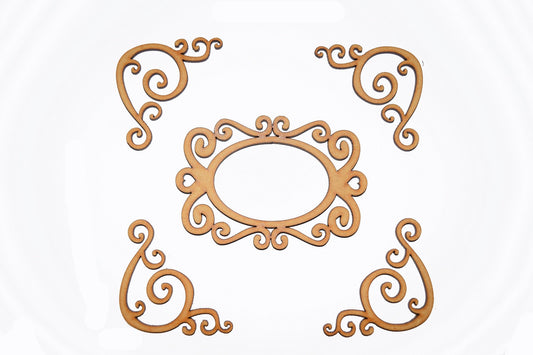 SYGA Floral Design Frame Scrapbook Decorative Wood Craft Items