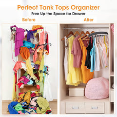 MOMISY Tie Belt Clothes Wooden Closet Hanger Tie Storage Racks Wood Belt Hanger Multipurpose Wardrobe Organizers for Men Women Belt Tie Scarf Messenger Bag Supplies (24 HooksBlack)
