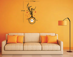 SYGA PVC, Vinyl Black Tree Wall Stickers Clock_07 (Multicolour)