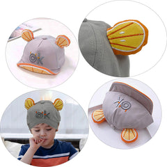 SYGA Cotton Baby Cap Fruit Design Ear Flap Baseball Printed Cap for 6 Months to 3 Year Baby Boys and Girls - Beige