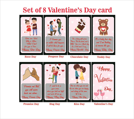 SYGA Set of 8 Story Love Romantic Valentine Cards - Valentine Week Gift for Your Loved one