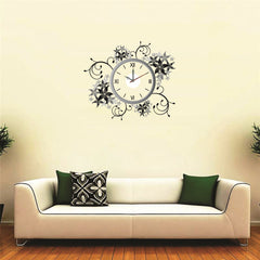 SYGA Floral Design Wall Stickers Clock_01