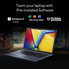 ASUS Vivobook 15, Intel Core i3 13th Gen 1315U, 16GB RAM, 512GB SSD, FHD 15.6", Touchscreen, Win11, Office Home 2024, M365 Basic (1Year)*, Quiet Blue, 1.7Kg, X1504VA-E83959WS, Intel UHD iGPU, Laptop