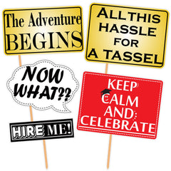 SYGA Graduation Party Photo Booth Props Craft Item, Multi Color (Set of 23)