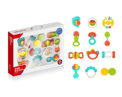 SYGA 12 Pcs Light Colored Different Shapes Baby Rattle Toys