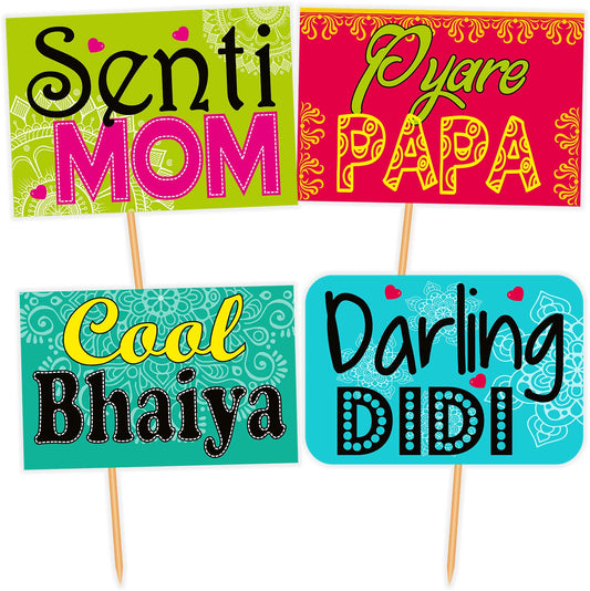 SYGA Funny Wedding Family Party Photo Booth Props Craft Item, Multi Colour (Set of 12)