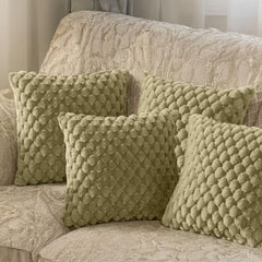 MOMISY Corduroy Cushion Throw Pillow Covers, Honeycomb Pattern, 45 x 45 cm, Set of 5 (Green)