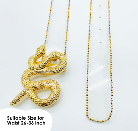 SYGA Women's PVC Clear Waist Belt with Snake-Style Alloy Buckle (Fits Waist Size 26-36)