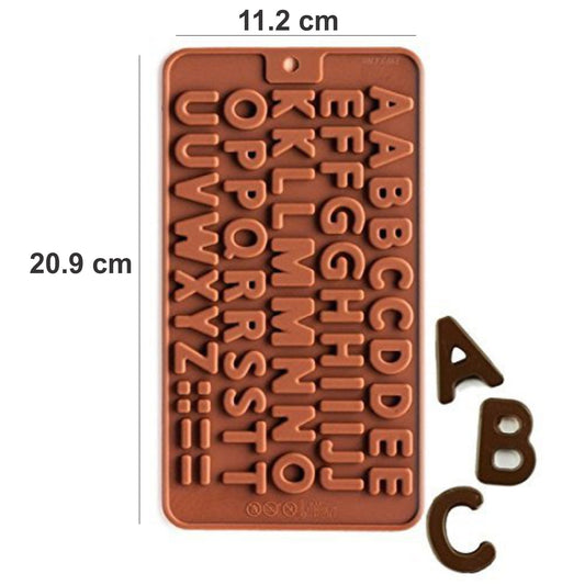 SYGA Silicone Alphabets Shape Chocolate Jelly Candy Mold, Cake Baking Mold, Bakeware Mould, Brown