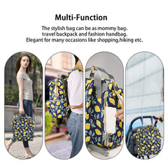 SYGA Diaper Bag Mother Bag Multi-Function Nappy Backpack Bag Organizer for Travel Diaper Bag (Yellow Lemon)