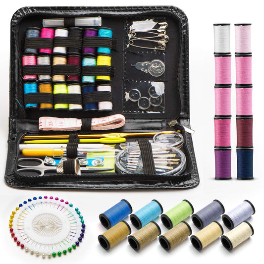 Syga 134 Pieces Portable DIY to Mending and Repair Sewing Supplies Mini Sew Kits for Traveler Thread & Needles & Accessories