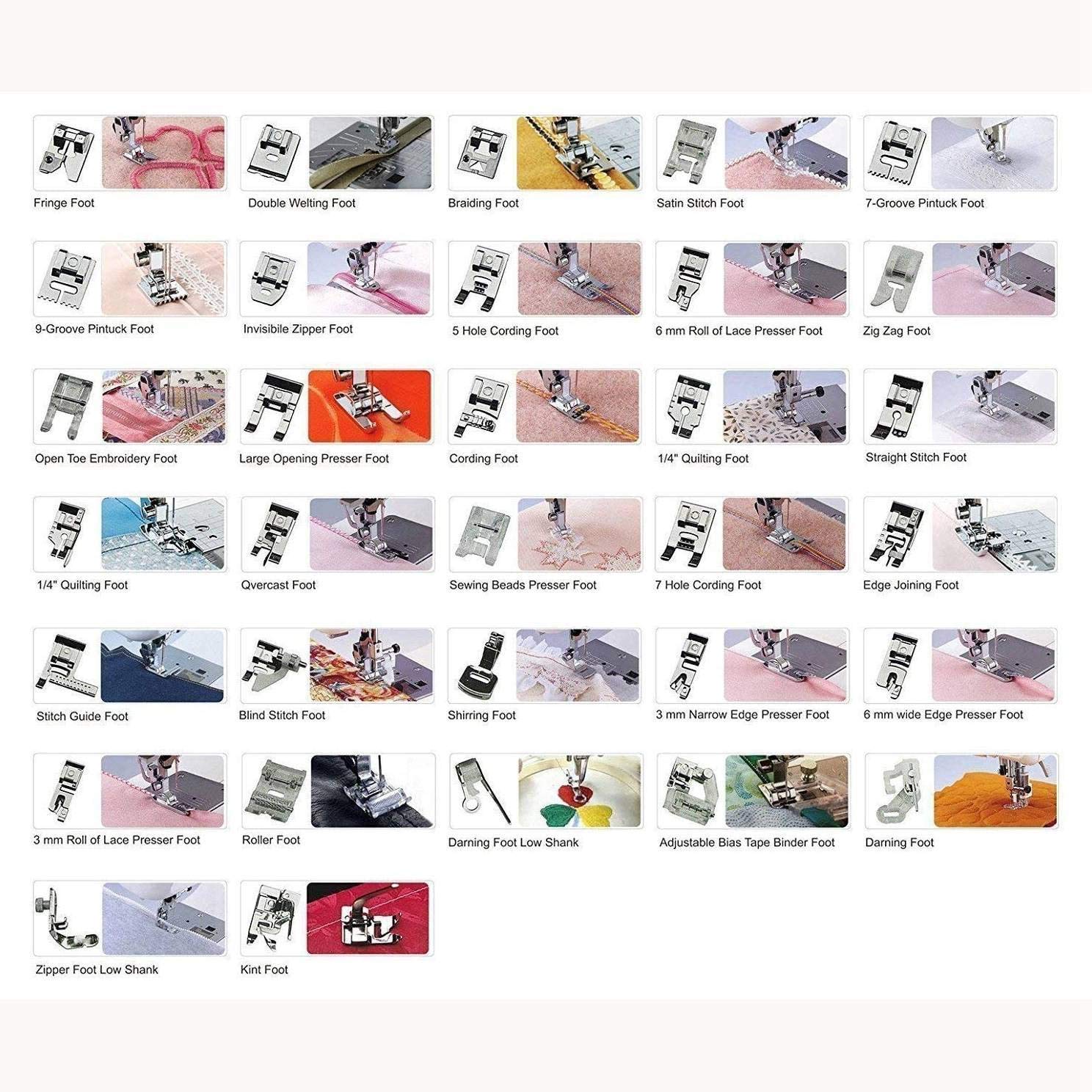 Syga 32 Sewing Machine Presser Foot Feet Kit fit for Brother Singer Janome