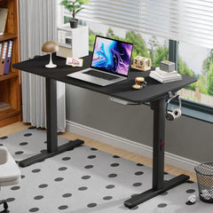 Lukzer Electric Automatic Height Adjustable Sit Stand Desk | Black Frame Black Top | Ergonomic Study Table with Digital Display & Memory Preset Option for Home & Office (EST-003/70 x 110 x 60cm)