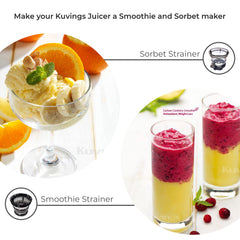 Kuvings B1700 Red Professional Cold Press Whole Slow Juicer with Smoothie & Sorbet Strainers, Patented JMCS Technology (10% More Juice), Best Fruit & Vegetable Juicer, 240W Motor, 12Yrs Motor Warranty