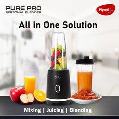 Pigeon By Stovekraft Pure Pro | Grinder Juicer Blender Smoothie Maker All-in-1 Machine | 300 Watt | â€Ž230 Volts | 2 Jars- Multiuse Jar 500ml, 1 Sipper, 1 Cap | 2 Blades| 1Year Warranty