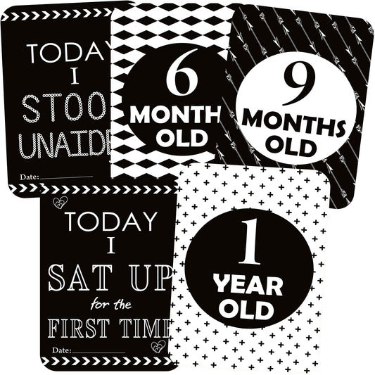 Syga Paper Baby Milestone Multicolour Cards for 0 to 1 Year Old Baby- Set of 27