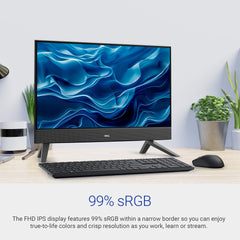 Dell 24 All-in-One|13th i5-1334U, 8GB RAM DDR5 512GB SSD,Intel Graphics|23.8" FHD AG,IPS, 99% SRGB|Win 11+MSO'24+O365|Molded Speaker Grill|Intel WiFi 6e|5MP Pop-Up IR Camera|Dolby Atmos Dual Speakers