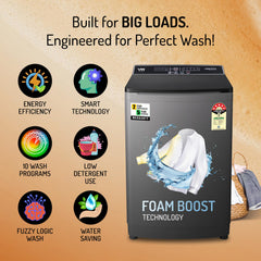 VW V8 TurboWash 8 Kg 5 Star Fully-Automatic Top Loading Washing Machine (Grey)