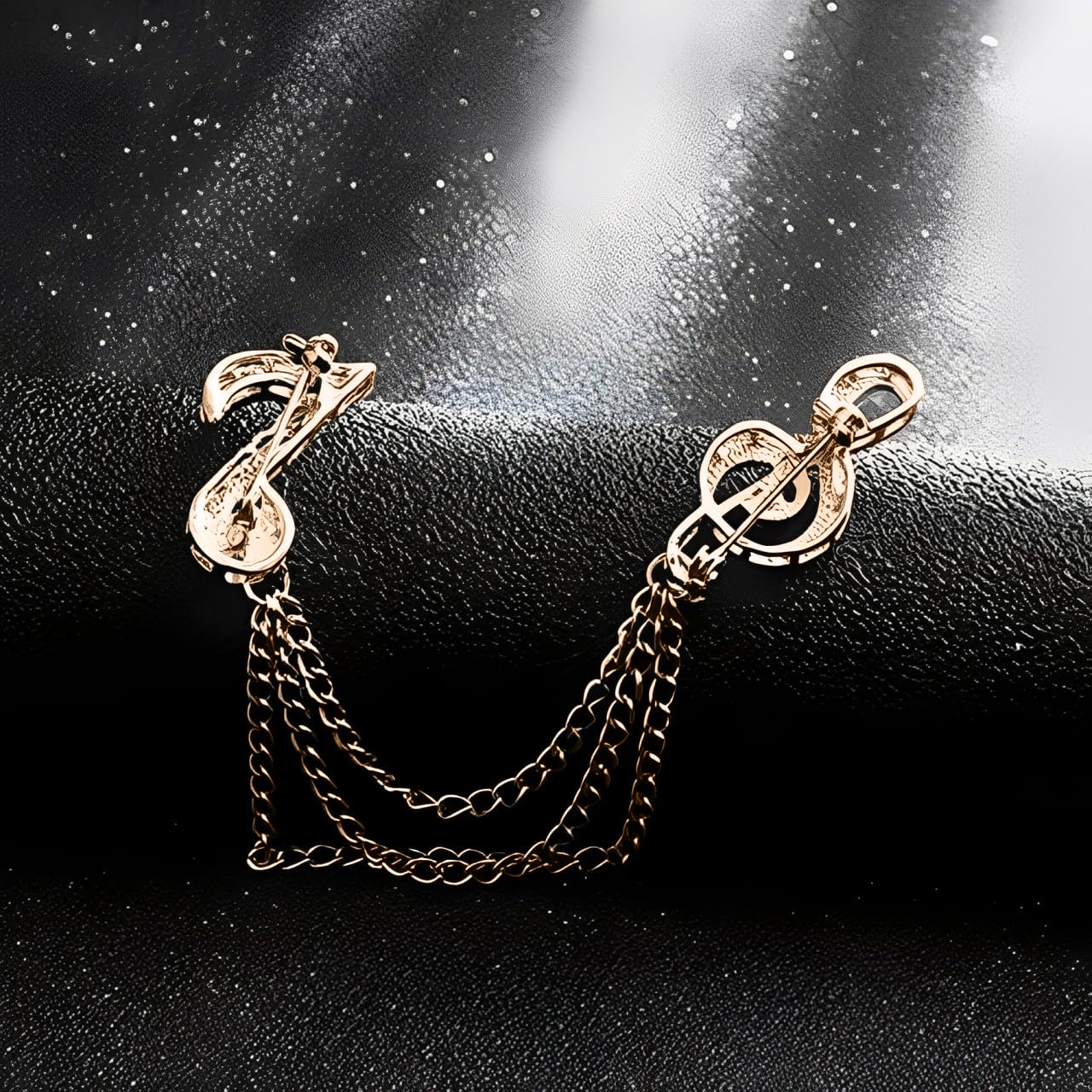 SYGA Men's & Women Brooch Music Note Lapel Pin, Gold Plated, Crystal Accents(Gold)