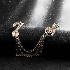 SYGA Men's & Women Brooch Music Note Lapel Pin, Gold Plated, Crystal Accents(Gold)