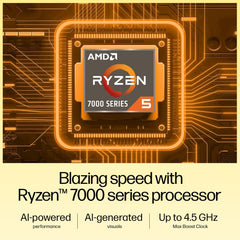 HP 15, AMD Ryzen 5 7430U (16GB DDR4, 512GB SSD) FHD, Anti-Glare, Micro-Edge,15.6''/39.6cm, Win11, M365 Basic(1yr)* Office24, Silver,1.59kg, fc0389AU, AMD Radeon, FHD Camera w/Shutter, Backlit Laptop