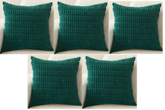 MOMISY Corduroy Cushion Throw Pillow Covers Pink 45 x 45cm, 18x18 inch (Green, 2)
