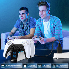 OIVO PS5 Charging Station, 2H Fast PS5 Controller Charger for Playstation 5 Dualsense Controller, Upgrade PS5 Charging Dock with 2 Types of Cable, PS5 Charger for Dual PS5 Controller