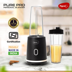 Pigeon By Stovekraft Pure Pro | Grinder Juicer Blender Smoothie Maker All-in-1 Machine | 300 Watt | â€Ž230 Volts | 2 Jars- Multiuse Jar 500ml, 1 Sipper, 1 Cap | 2 Blades| 1Year Warranty