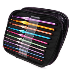 SYGA Aluminium Crochet Hooks Knitting Needles Set with Case (Multicolour) - 22 Pieces