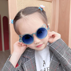 SYGA Kids Goggles, Modern Stylish Eyewears for Boy's and Girls, Round Shape Triangle Corner Style with UV Protection Lense Suitable for Age 3 to 8 Years - Black