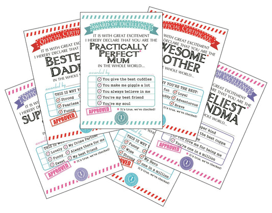 SYGA 6 Pcs Personalised Card Gift Certificates for Family Member