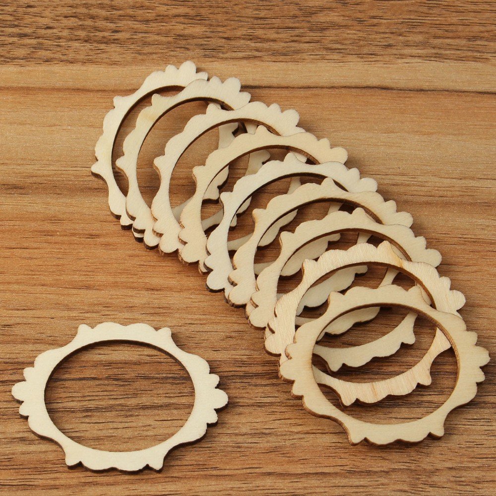SYGA Set of 30 Square Round Scrapbook Decorative Wood Craft Items