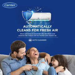 Carrier 1.5 Ton 5 Star AI Flexicool Inverter Split AC (Copper, Convertible 6-in-1 Cooling,Dual Filtration with HD & PM 2.5 Filter, Auto Cleanser, ESTER Exi, CAI18ES5R34F0,White)