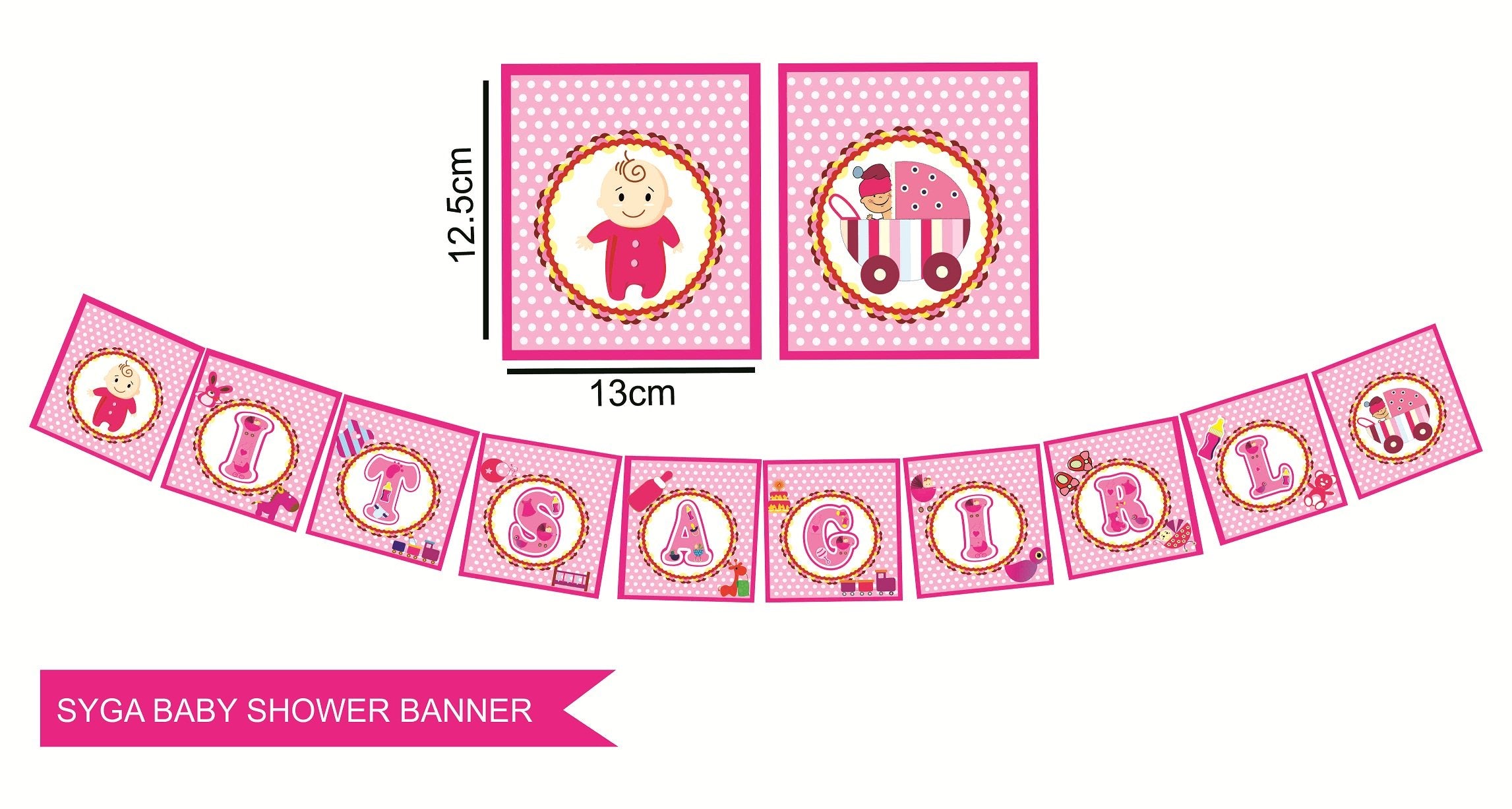 SYGA Baby Shower Party Decorative Banner with Photo Booth Props