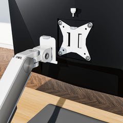 ErgoYou Premium Gas Spring Adjustable Monitor Arm Stand VESA Mount - Weight Capacity 2-9 kgs - Supports 13-32" Screens - Height Adjustable Clamp & Grommet Mount - 360 Degree Rotation - G4 Series White