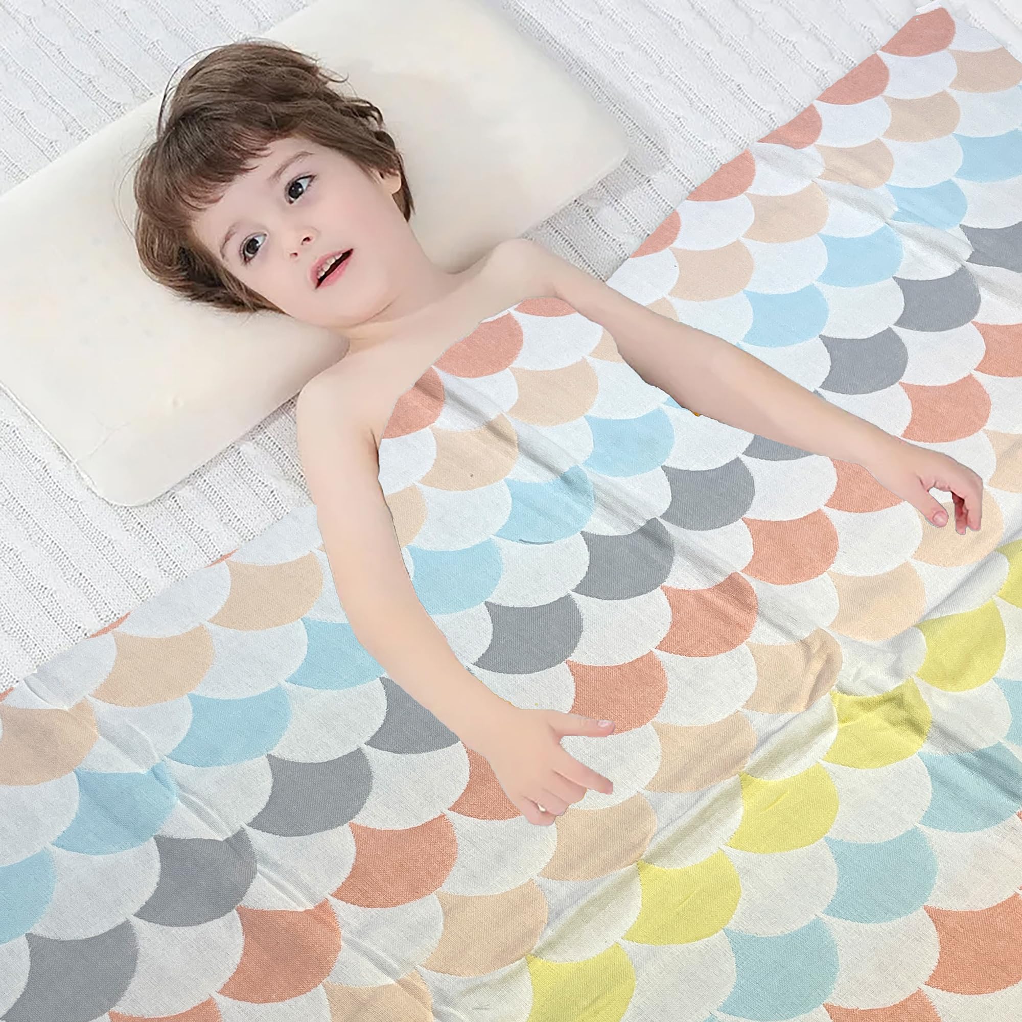 SYGA 110CM Baby Swaddle Blankets 6 Layer Muslin Swaddle Wrap 100% Cotton Stroller Cover Receiving (Avocado)