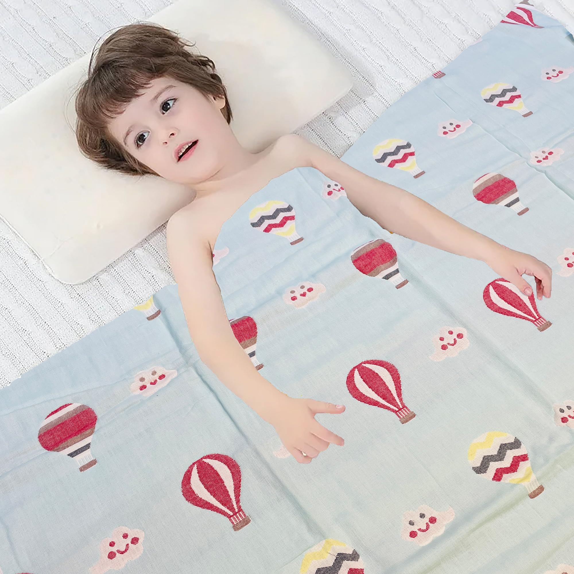 SYGA 110CM Baby Swaddle Blankets 6 Layer Muslin Swaddle Wrap 100% Cotton Stroller Cover Receiving (Avocado)