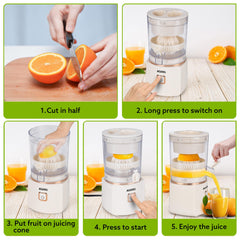 AGARO Regal Electric Citrus Juicer, 200ml Capacity, 80 Watts, Automatic Juice Extractor, Orange, Lemon, Grapefruit Juicer & Squeezer Machine, Electric Fruit Squeezer, Portable, white