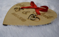 SYGA Wooden Heart Shape Ring Holder, Ring Holder,Engagement Gifts
