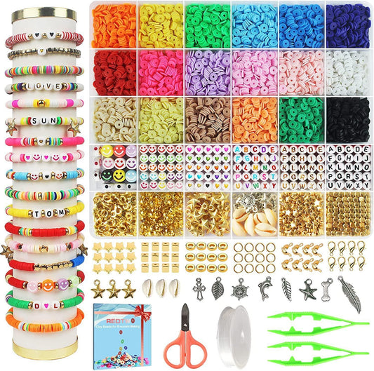 SYGA Beads for Kids Crafts Children's Jewelry Making Kit DIY Bracelets Necklace Hairband and Rings Craft Kits Birthday for 4, 5, 6, 7-Year-Old Little Girls-Multicolor (DIYBeadsSet-35)